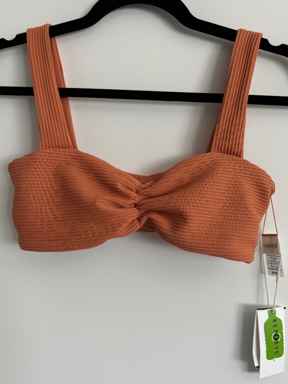 L*Space Swimwear Bikini Top Orange Med Beach Swim Vacation Travel Swimsuit Top
